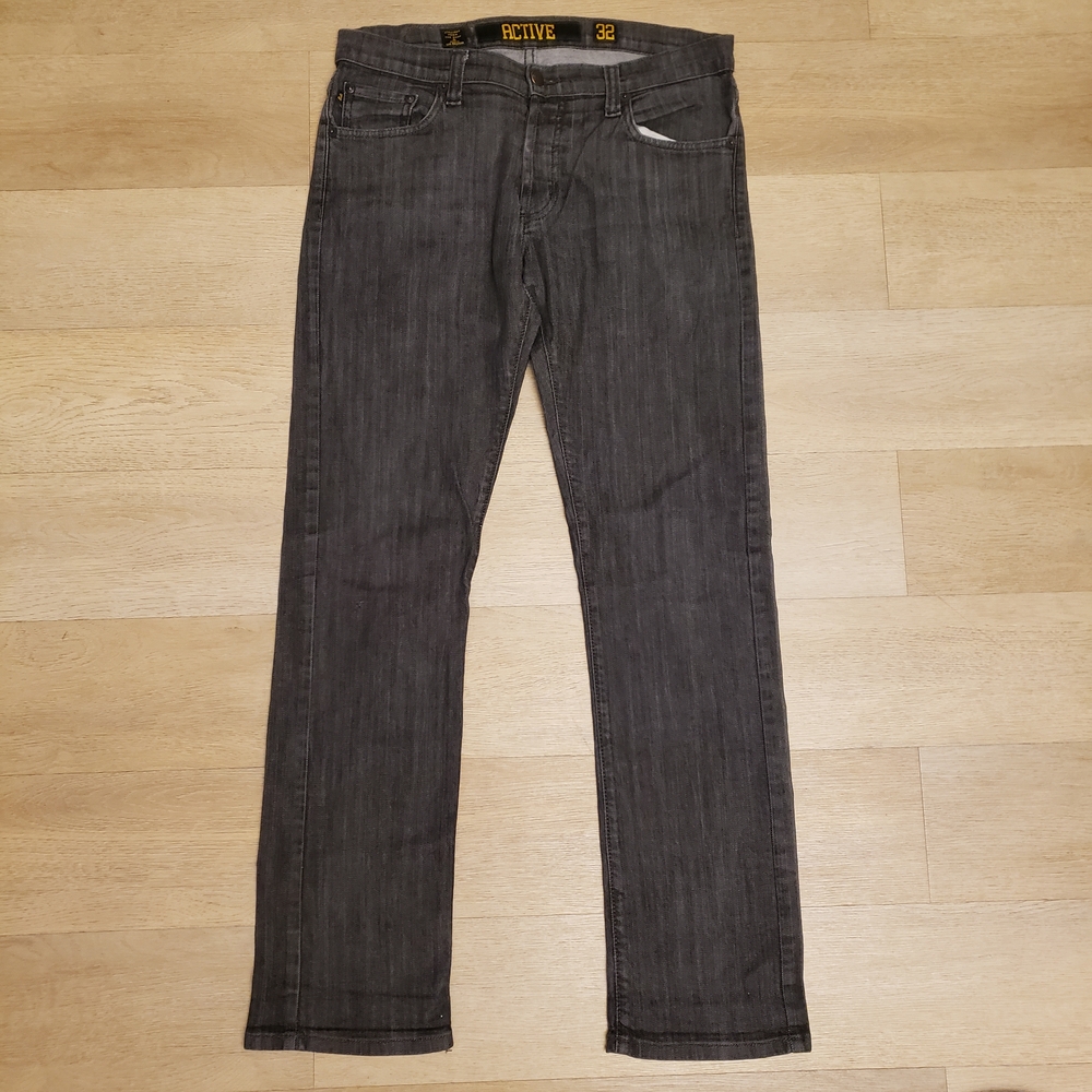 Active USA Men's Charcoal Slim Straight Jeans Made In Los Angelos